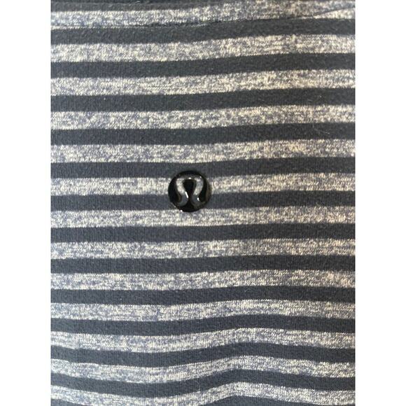 Lululemon Men’s Speed long sleeve stripe Heather black iris blue v-neck Large - Picture 6 of 8